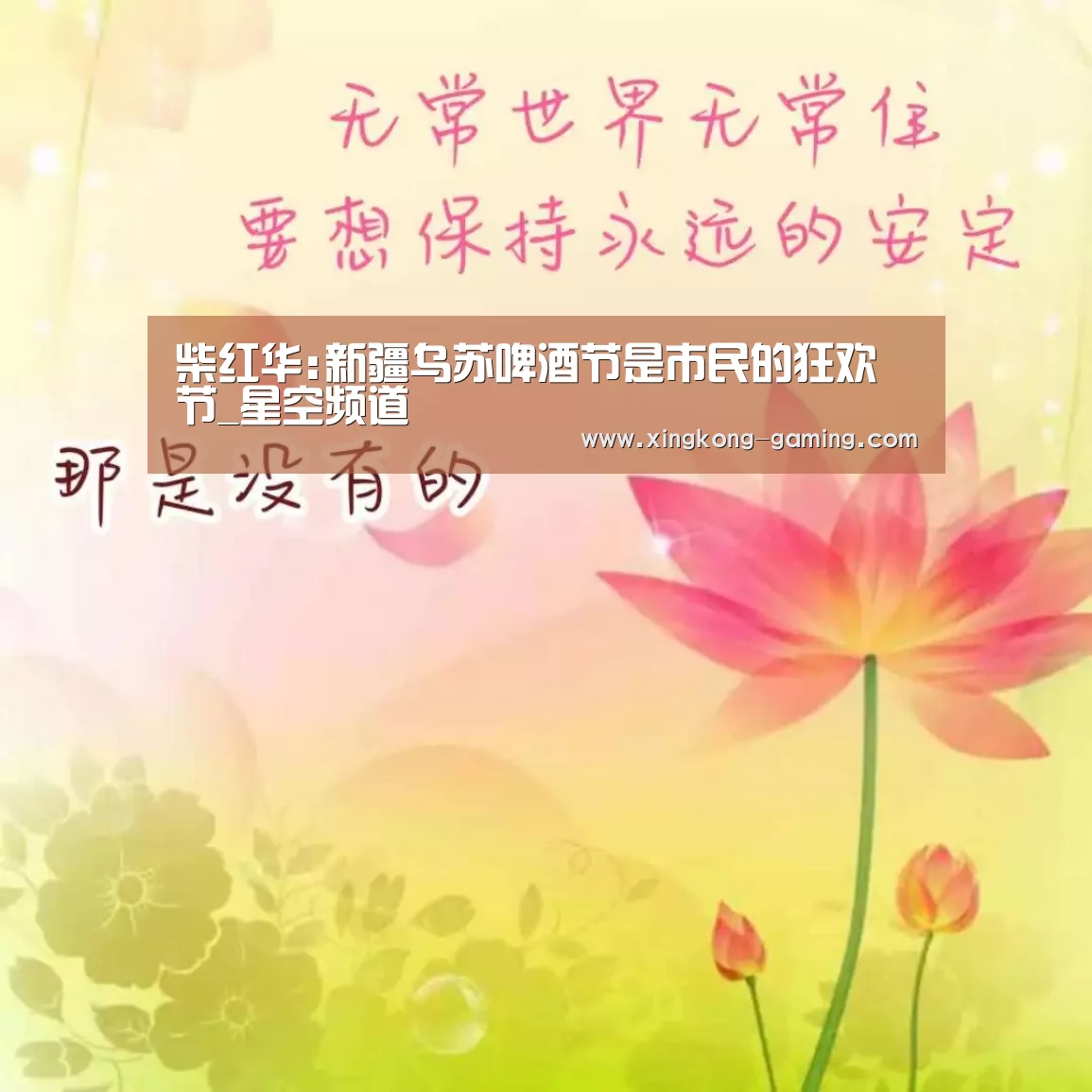 柴红华:新疆乌苏啤酒节是市民的狂欢节_星空频道(图1) 星空数据